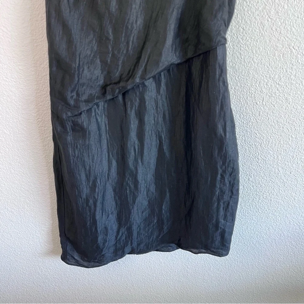 Helmut‎ Lang Women’s Lucid Black Sleeveless Asymmetric Dress Linen